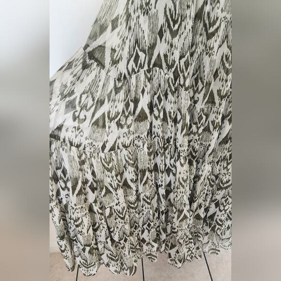 NWT Misa Los Angeles Andromeda Green white Halter Tiered Maxi Dress medium - Picture 9 of 12
